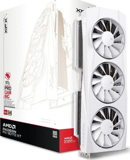 XFX Radeon RX 9070 XT 16GB GDDR6 Quicksilver White Magnetic Air Edition Placă Grafică