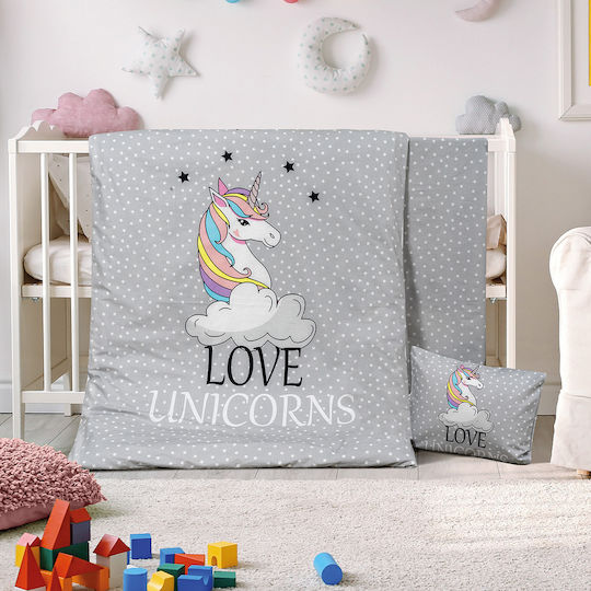 Beauty Home Fable 5188 Бебешки Чаршаф За Количка Памук Сив 120x160бр