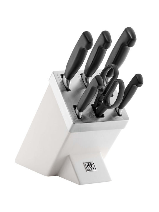 Zwilling J.A. Henckels Four Star Комплект Ножове с Основа от Неръждаема Стомана Бял 7 Бройки