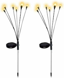 Set 2 Solar Garden Lamps Decorative Grass Solar Charging 8 Leds Firefly Effect 2 Light Modes Includes Stake Waterproof Warm White Set 2 Solar Garden Lamps Decorative Grass Solar Charging 8 Leds Firefly Effect 2 Light Modes Includes Stake Waterproof Warm White