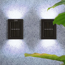 Set aus 2 LED-Wandleuchten Siks Fassade Gartenweg Dekorative 2 LEDs Solaraufladung Auf- und Abwärtslicht Kaltweiß 2000k IP65 Installationskit enthalten Schwarz Set aus 2 LED-Wandleuchten Siks Fassade Gartenweg Dekorative 2 LEDs Solaraufladung Auf- und Abwärtslicht Kaltweiß 2000k IP65 Installationskit enthalten Schwarz