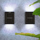 Set aus 2 LED-Wandleuchten Siks Fassade Gartenweg Dekorative 2 LEDs Solaraufladung Auf- und Abwärtslicht Kaltweiß 2000k IP65 Installationskit enthalten Schwarz
