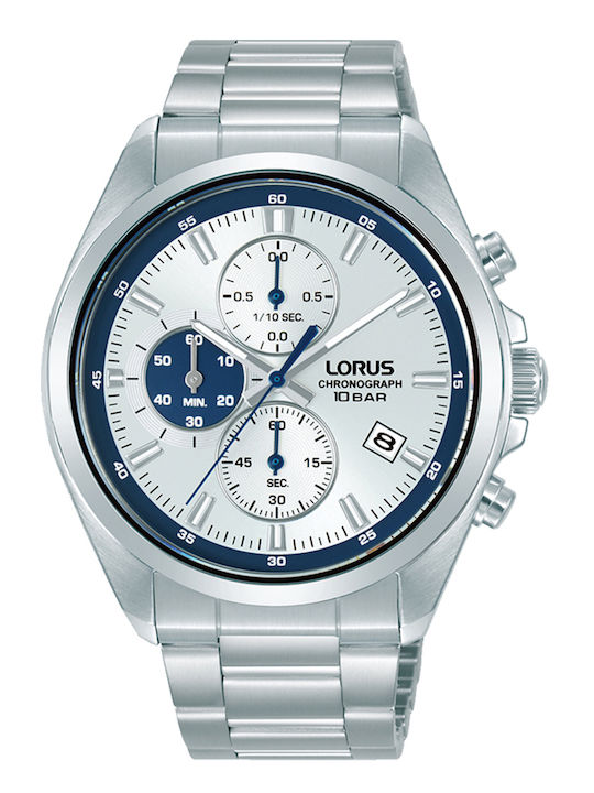 Lorus Ανδρικό Ρολόι Μπαταρίας με Ασημί Μεταλλικό Μπρασελέ