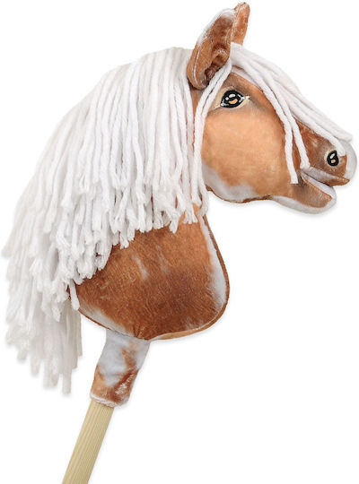 Hobby Horse Small Stick Horse Premium Spotted Tobiano White Mane A4