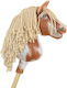 Steckenpferd Klein Premium Steckenpferd Gescheckt Tobiano Beige Mähne A4