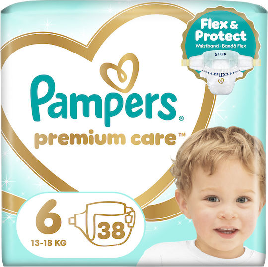 Pampers Tape Diapers Premium Care No. 6 for 13-18kg 38pcs
