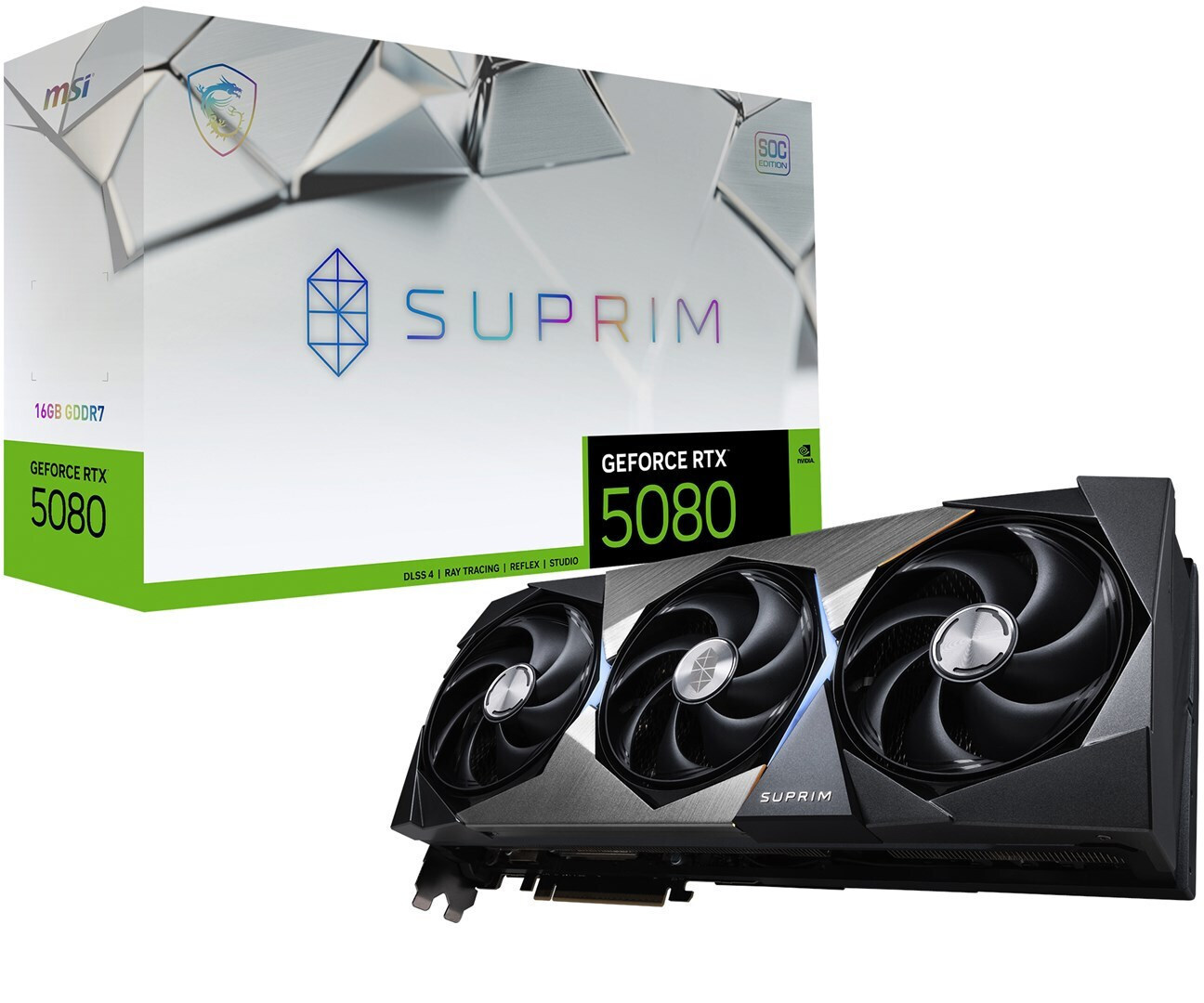 MSI GeForce RTX 5080 16GB GDDR7 SUPRIM SOC Κάρτα Γραφικών