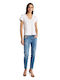 Donna Women's Cotton Short Sleeve Top White