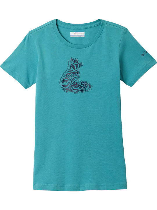 Columbia Παιδικό T-shirt Τιρκουάζ MISSION LAKE