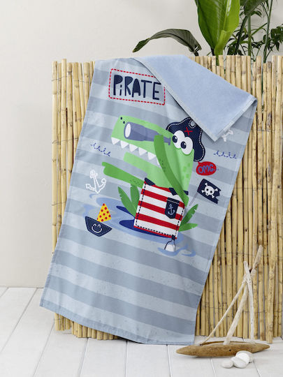 Nima Kids Beach Towel Double-Sided 70x140 Pirate Grey Green