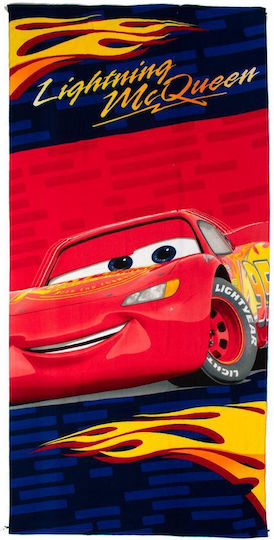 Dimcol Kids Beach Towel Blue Disney Cars 140x70cm