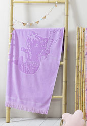 Nima Kids Beach Towel 70x140 Kira Jacquard Lilac