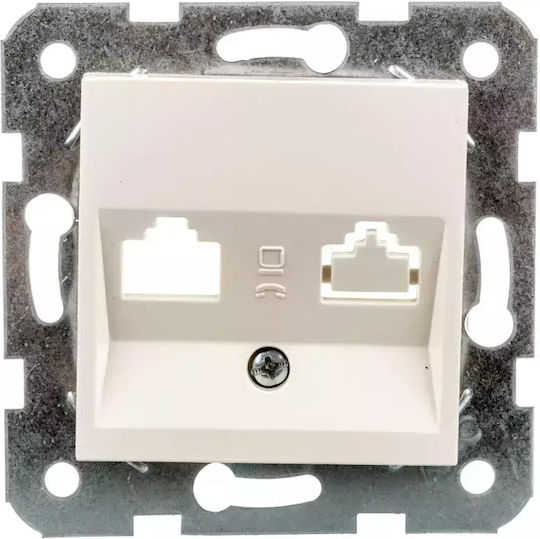 Placă Frontală Scheletică Karre pentru Montare Priză Ict Keystone Jack Culoare Crem/90967315