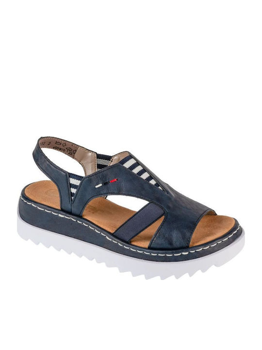 Women's Flat Sandals in Navy Blue Color
