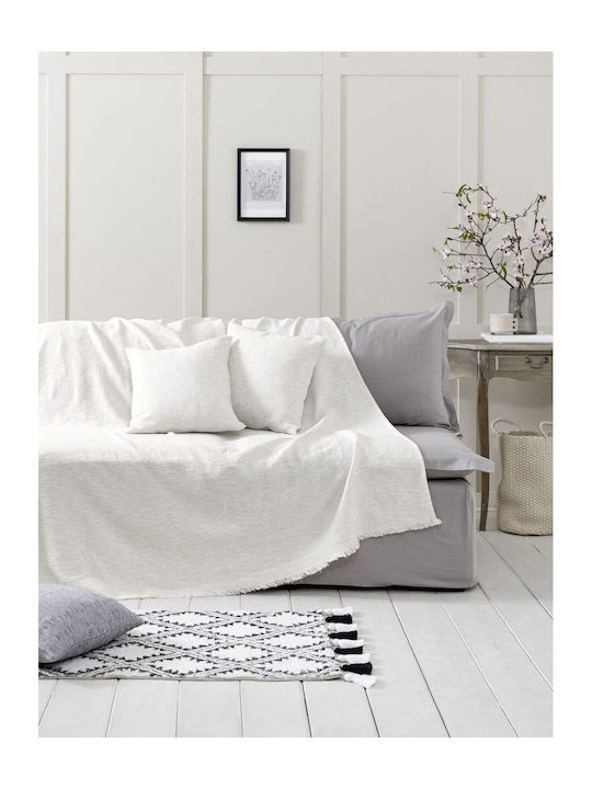 Nima Benito Ριχτάρι Πολυθρόνας Γκοφρέ 180x180εκ. Ivory, Εκρού