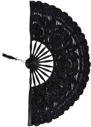 Silk Fashion Handmade Black Fan 27cm