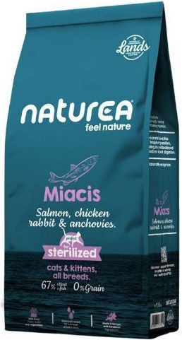 Naturea Miacis Ξηρά Τροφή Γάτας με Σολομό / Κοτόπουλο / Κουνέλι / Ρέγγα / Πατάτες / Κρέας 0.35kg
