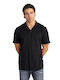 Ron Short-sleeved Cotton Shirt Black