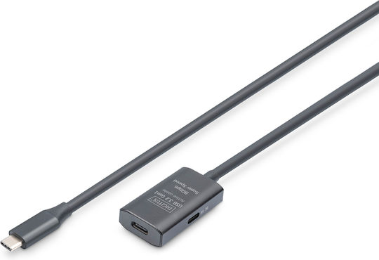 Digitus LED USB 3.2 Cable USB-C Male - USB-C Female PD Black 5m DA-73108