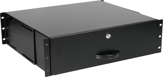 Sertar Equip 19" 3U cu Încuietoare Negru Accesorii pentru Cabinet de Rețea