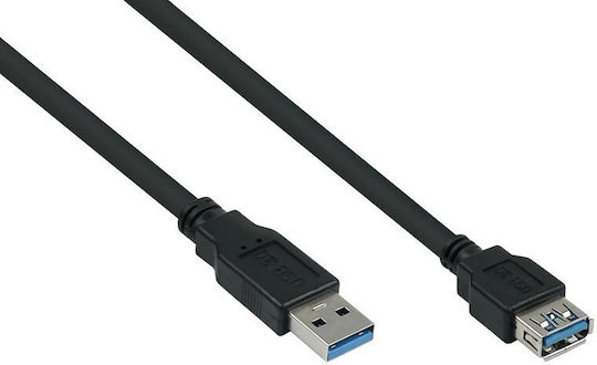 Kabelmeister USB 3.0 Cablu USB-A - USB-A female Negru 2m UK30P-ASA-020S
