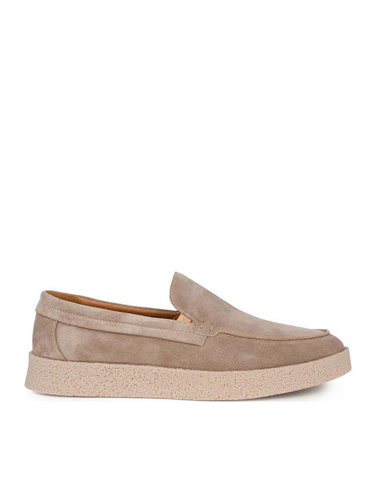 Men's Leather Moccasins Beige