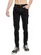 Milano Men's Jeans Pants Elastic with Slim Fit Black