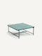 Sitting Room Outdoor Table with Ceramic Surface and Metal Frame Natural 80x80x34cm