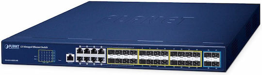 Planet Technology Managed L2 Switch with 8 Gigabit (1Gbps) Ethernet Ports and 24 SFP Ports
