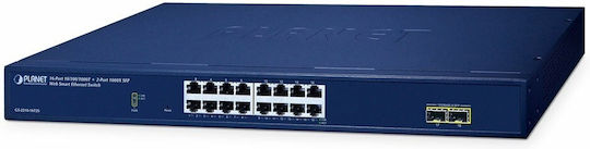Planet Technology GS-2210-16T2S Managed L2 Switch με 16 Θύρες Gigabit (1Gbps) Ethernet και 2 SFP Θύρες
