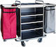 Evinoks Cărucior Cameristă Hotelier Metalic cu Dimensiuni L156xW60xH129cm. Argintiu 1buc