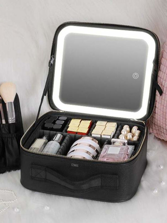 Siks Travel Bag Makeup Cosmetics Detachable Mirror LED Light