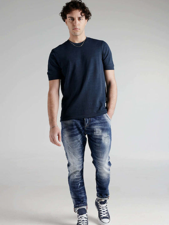 Men's Jeans Pants with Slim Fit Blue Denim