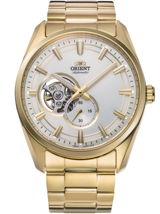 Orient Semi Skeleton Men's Watch 40.8mm Automatic with Gold Metal Bracelet