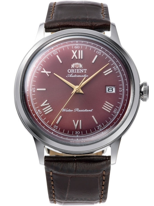 Orient Ανδρικό Ρολόι 40.5mm Αυτόματο με Καφέ Δερμάτινο Λουράκι