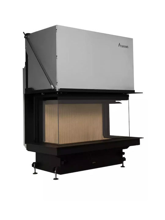 A. Caminetti Crystal 100 Premium Șemineu cu inserție Lemn 13kW Trei fețe cu uși de cabinet