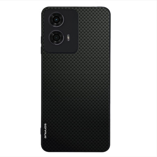 Sonique Carbon Serie Hülle für Motorola Moto G04 4G Moto G04s 4G Moto G24 4G Moto E14 4G Schwarz 01