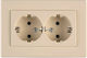Socket Doppelter Gemauert Stromsteckdose Beige ...