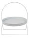 Atmosphera Metal Rotund Tavă de Servire în Culoare Alb 30x30x36cm 819256 1buc