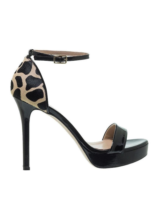 Πέδιλα από Λουστρίνι BLACK/BEIGE GIRAFFE