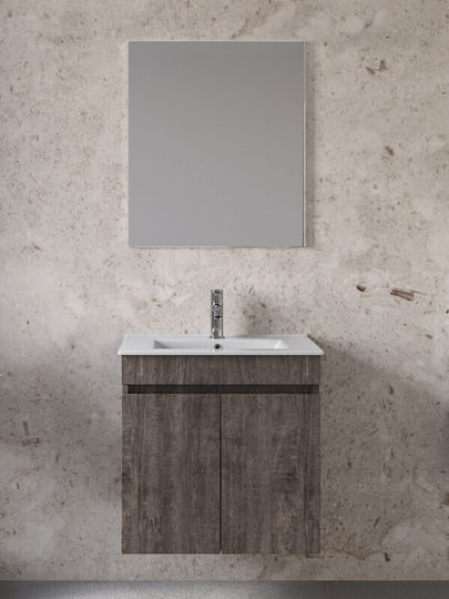 Furnibath Countertop with Sink & Mirror L61xW60xH36cm Grey