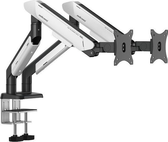 Anda Seat Stand Desk Mounted for 2 Monitors up to 42" with Arm (AD-W-A9-2S-BW)