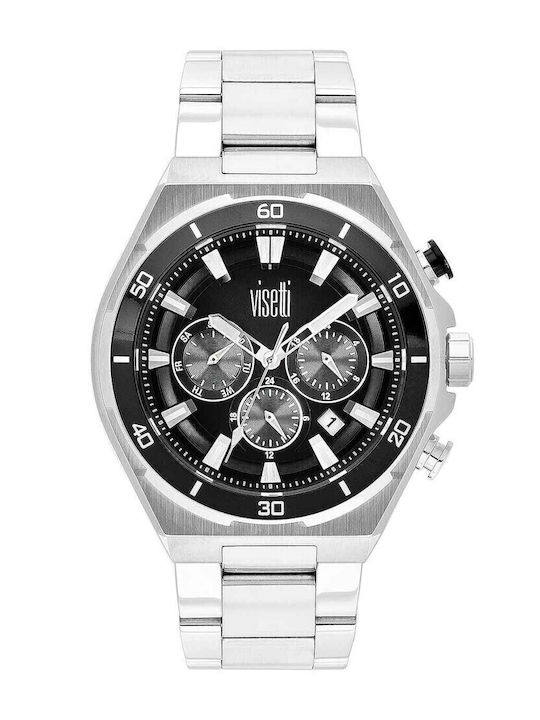 Visetti Men's Watch Battery with Silver Metal Bracelet