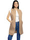 Women's Long Lifestyle Jacket for Spring or Autumn Beige