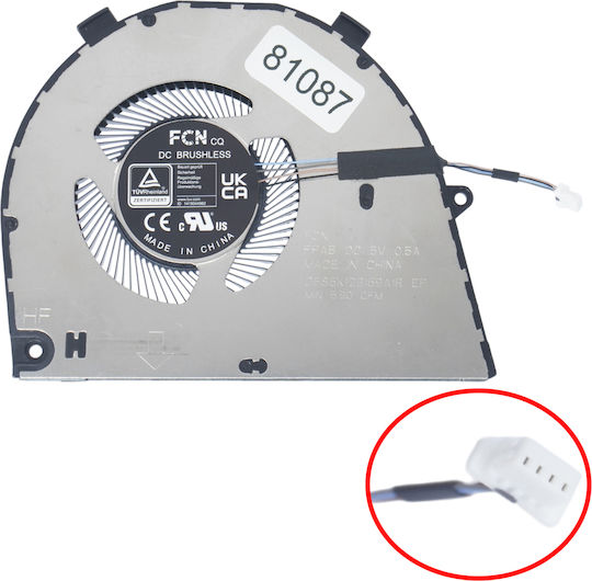 Laptop CPU Cooling Fan for Dell Inspiron 16 5620 5625 Inspiron 7620 2-in-1 Dfs5k12b159a1r Ep 023.100qc.0001 023.100qc.0002 A02 0t8r2t T8r2t Fcn 220920 Egc-70061f1-0ah 4pin Code 81087