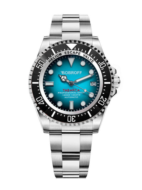 Bobroff Мъжки Часовник 44mm На Батерия Сребрист Ацталино Мбраслет