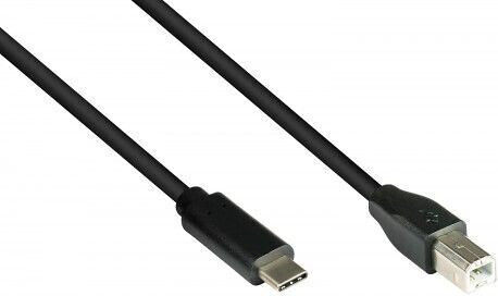 Good Connections Braided USB 2.0 Cable USB-C Male - USB-B PD Black 0.5m