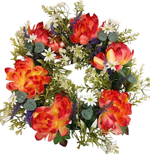 Chrysanthemum Wreath 43cm Thim36037 Pink