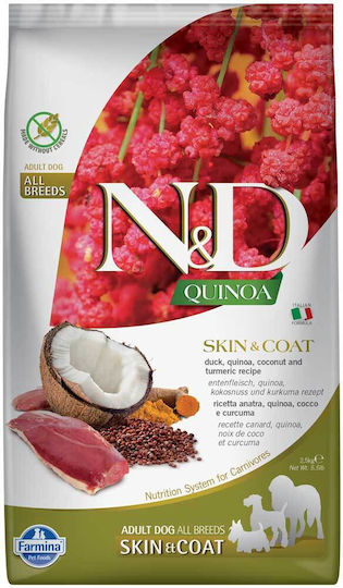 Farmina Quinoa 2.5кг Суха Храна Диетичен, без Зърнени храни за Възрастни Кучета от Малки и Средни Породи с Патица
