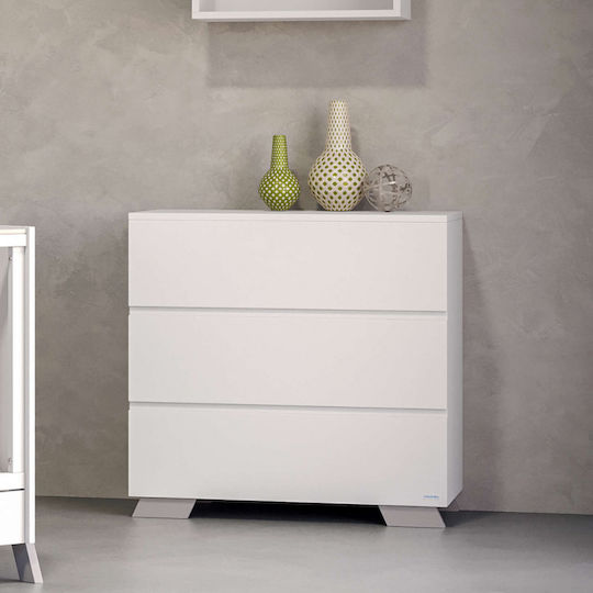 Oslo Dulap cu Sertare pentru Bebeluși cu 3 Sertare Albă 94x50x91cm